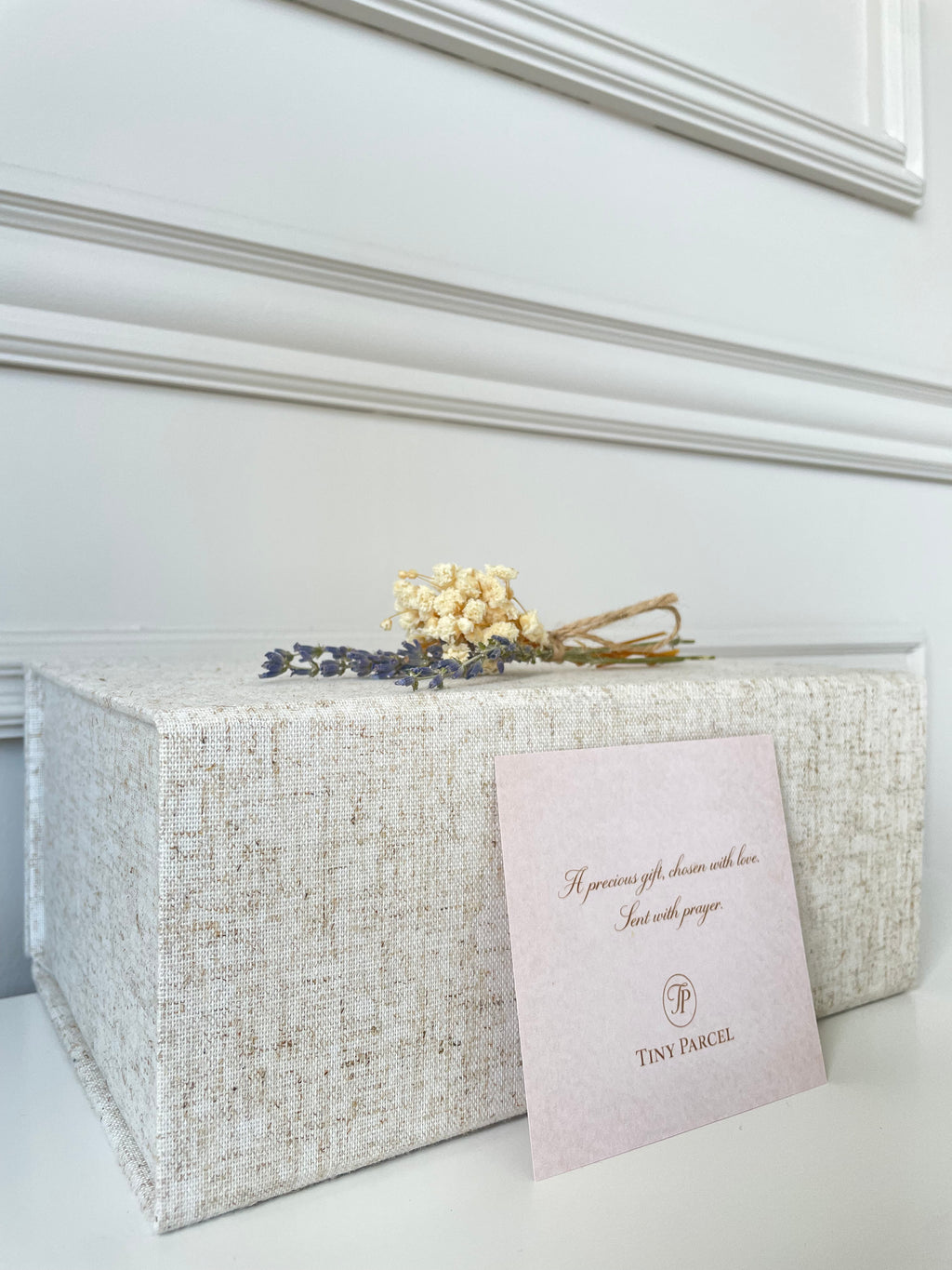 Natural Beige Linen Gift Box Personalised