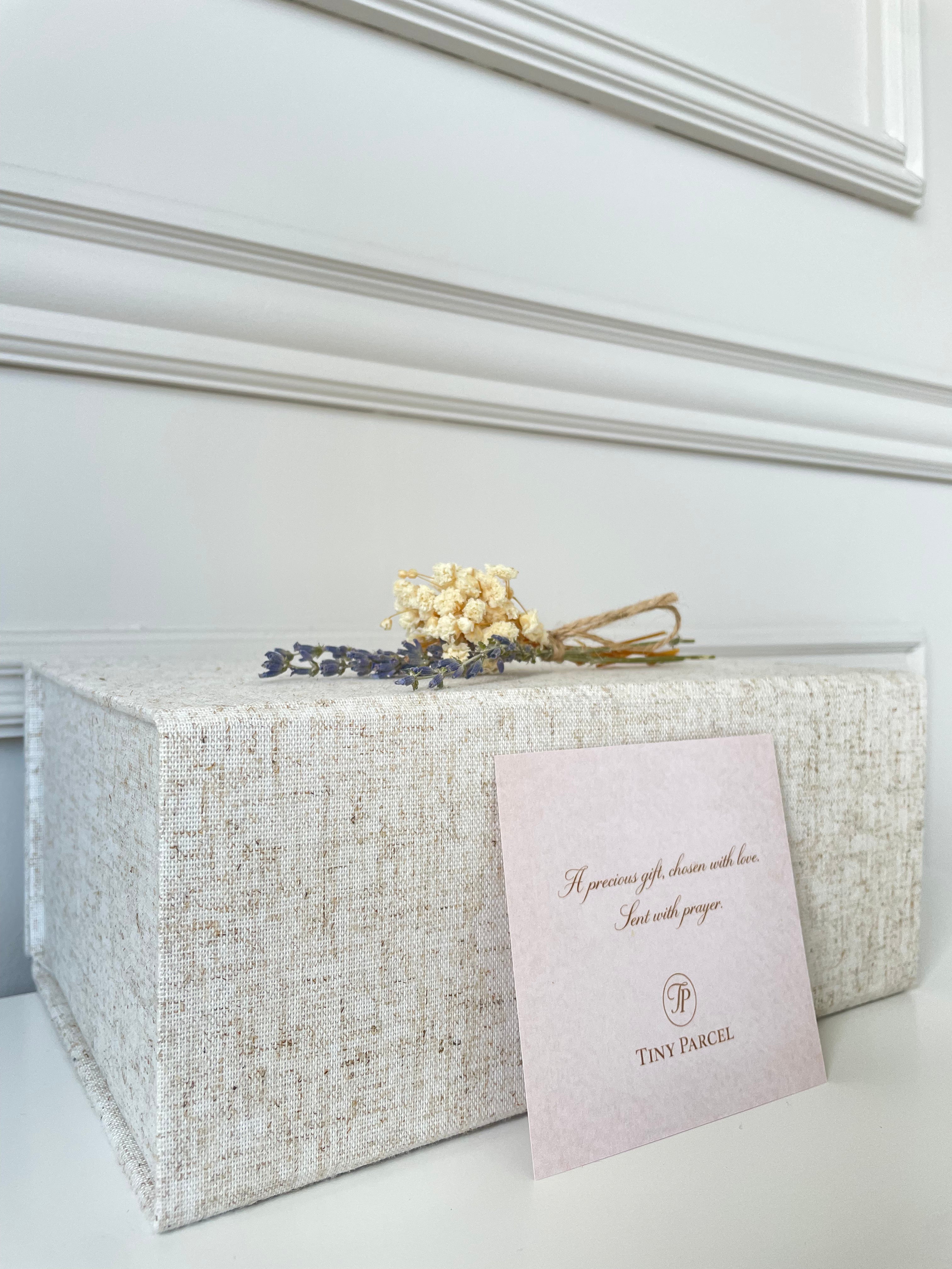 Natural Beige Linen Gift Box Personalised