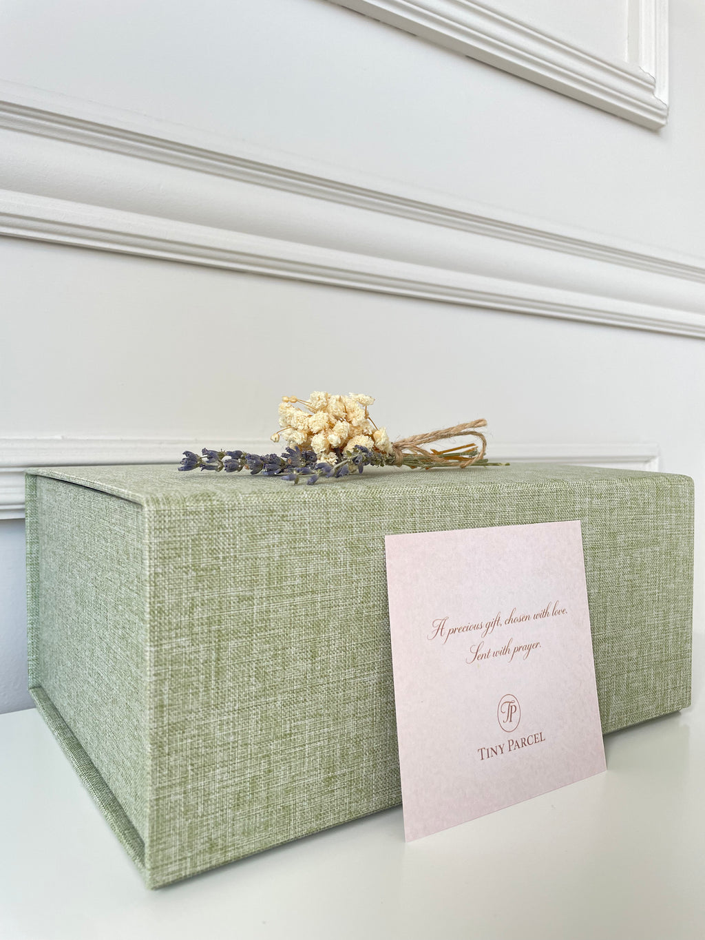 Sage Green Linen Gift Box Personalised